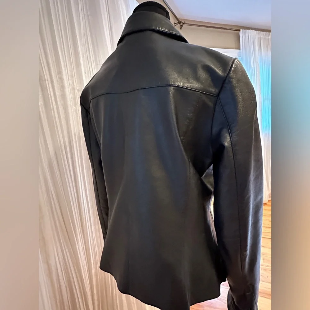 BOD & CHRISTENSEN leather shirt jacket black size M